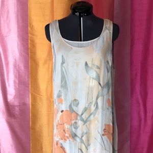Citron full length silk dress
